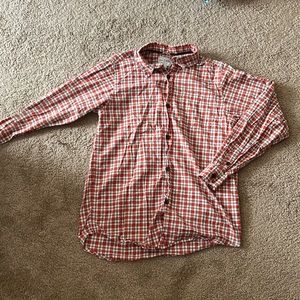 Orange and White button down shirt